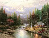 Thomas Kinkade Famous Paintings - End Of A Perfect Day II